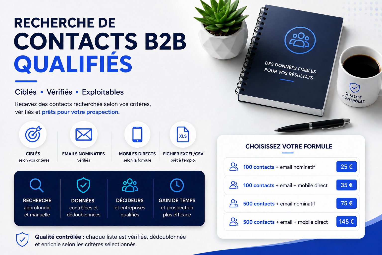 Recherche de contacts B2B qualifiés
